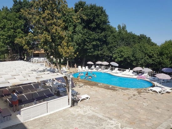 Swimming pool at a children's summer camp in Bulgaria